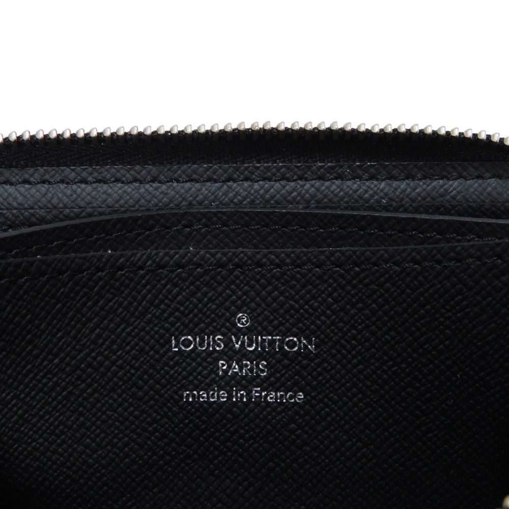 LOUIS VUITTON Coin case N63076 Damier Graphite canvas x grained leather (embossed) Noir Black New Zip Around Wallet Damier Graphite Zippy coin purse mens Used Authentic