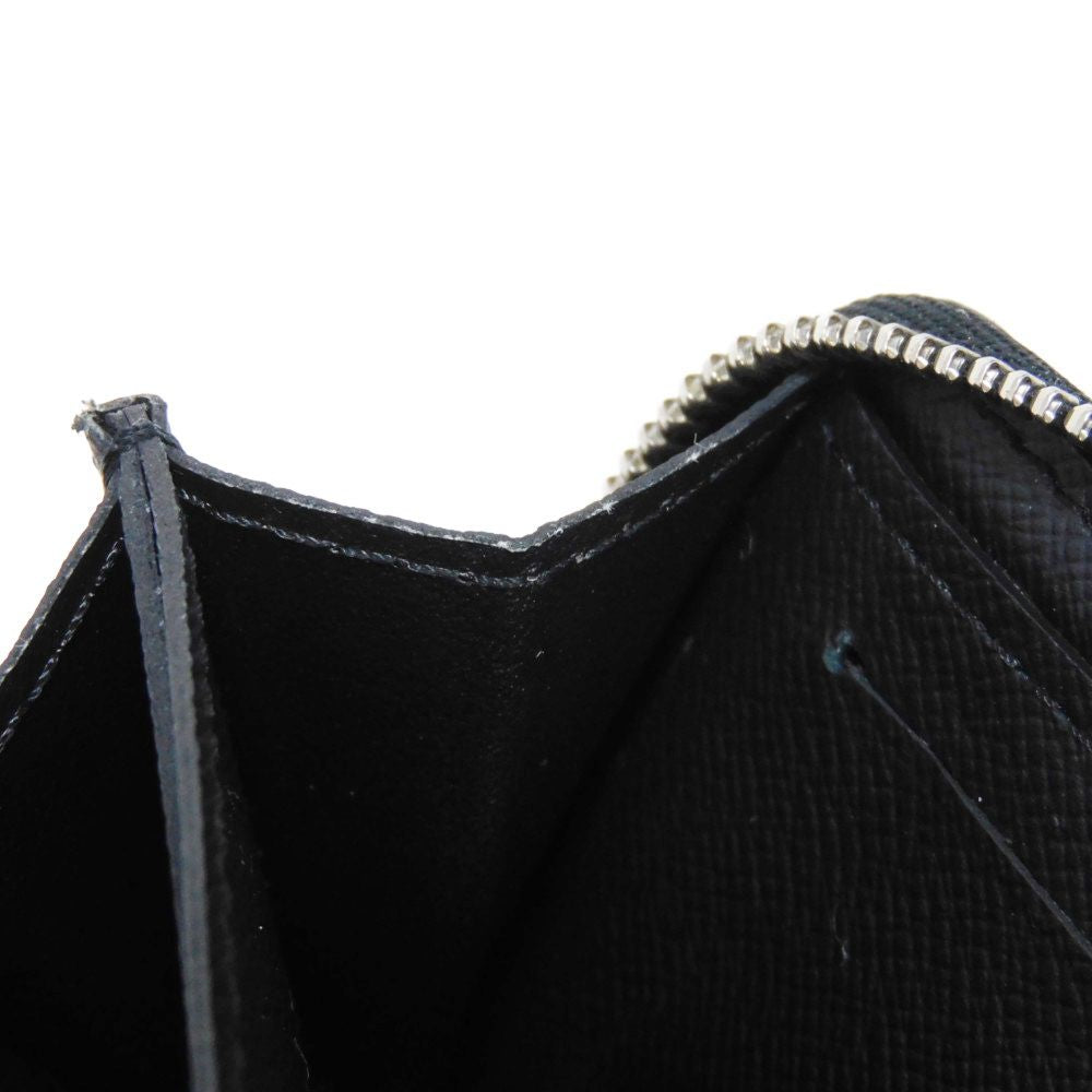 LOUIS VUITTON Coin case N63076 Damier Graphite canvas x grained leather (embossed) Noir Black New Zip Around Wallet Damier Graphite Zippy coin purse mens Used Authentic