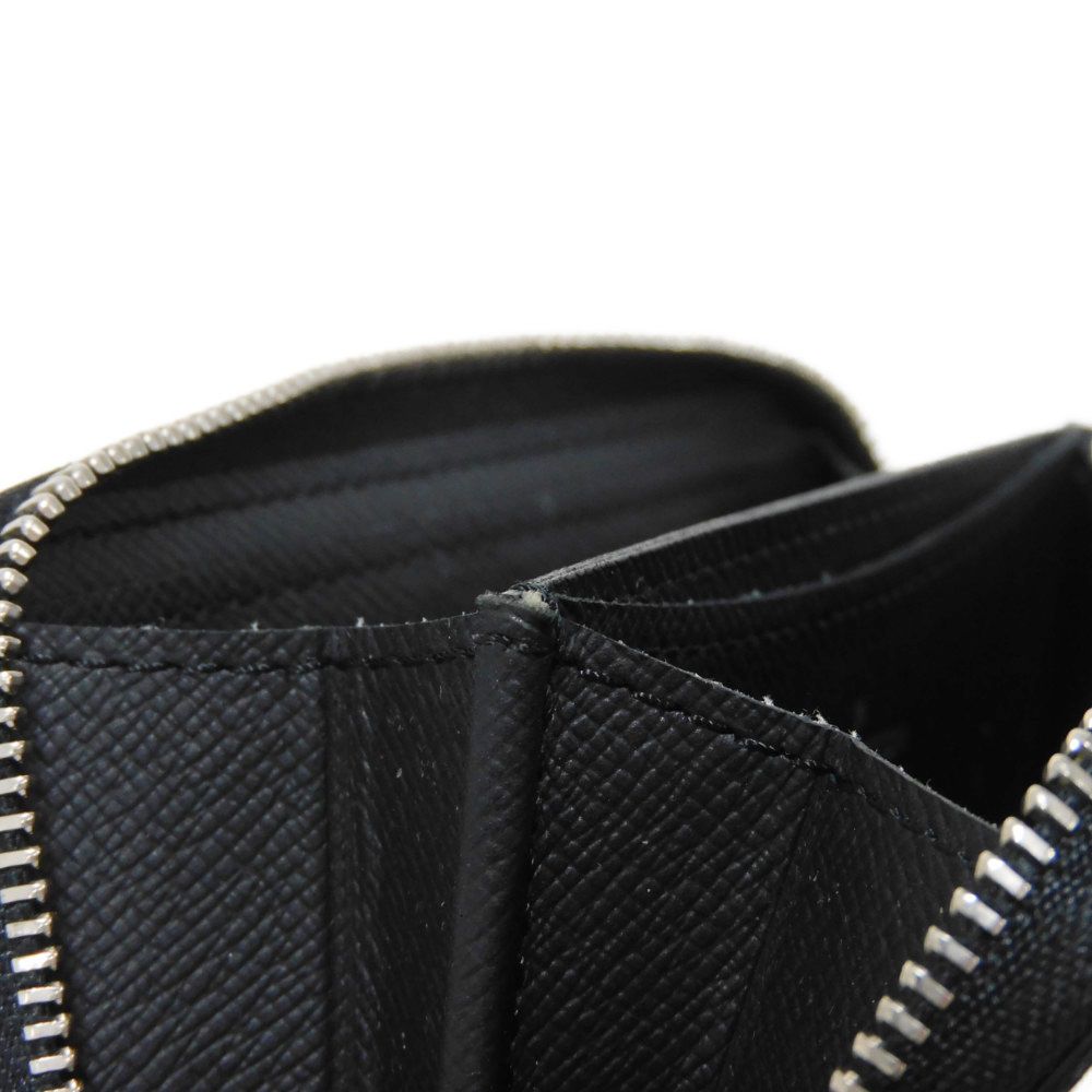 LOUIS VUITTON Coin case N63076 Damier Graphite canvas x grained leather (embossed) Noir Black New Zip Around Wallet Damier Graphite Zippy coin purse mens Used Authentic