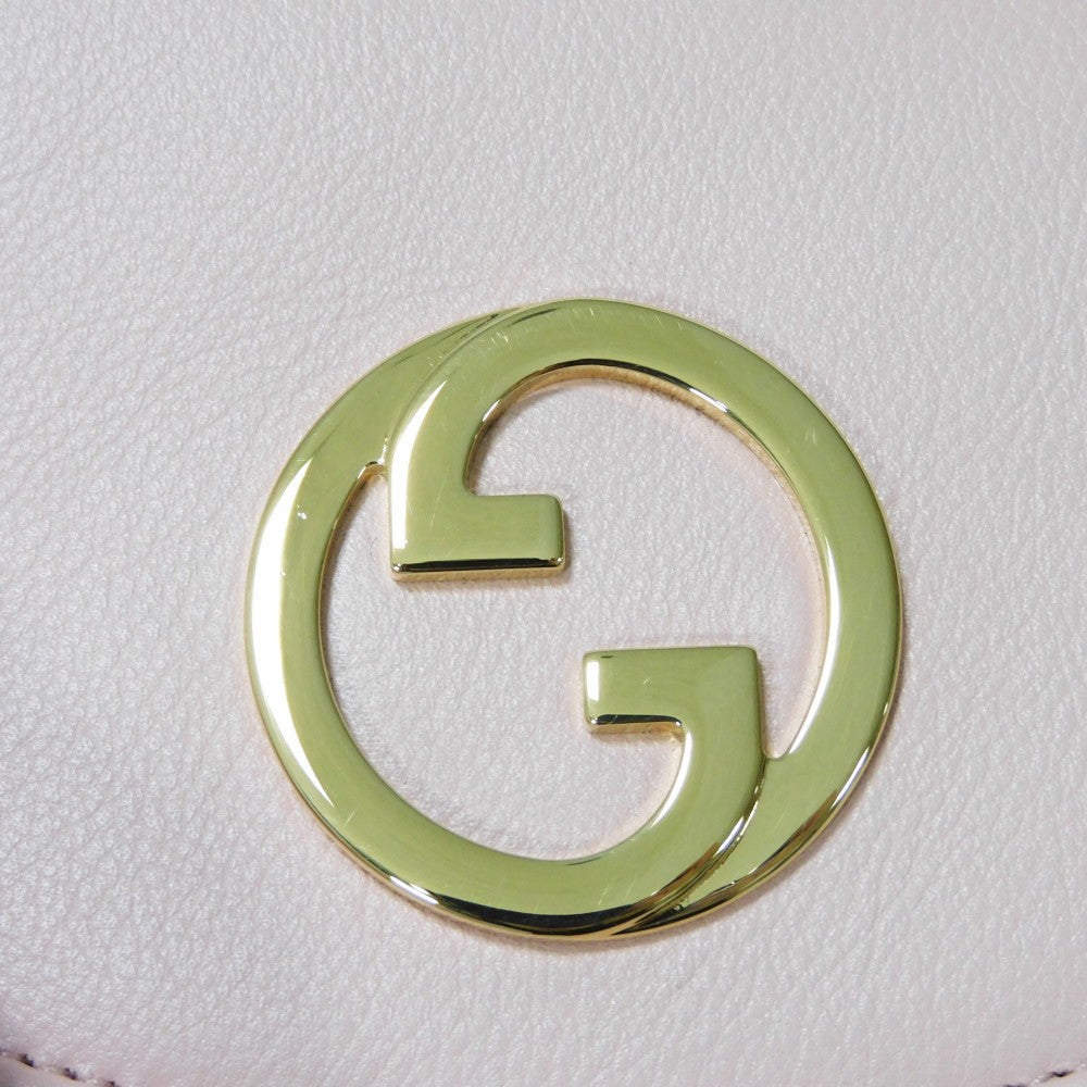 GUCCI Bifold Wallet 725219 UXX0G 6910 Smooth Rubbed pink 2WAY Unused Interlocking G Blondie Medium Chain Wallet Women Used Authentic