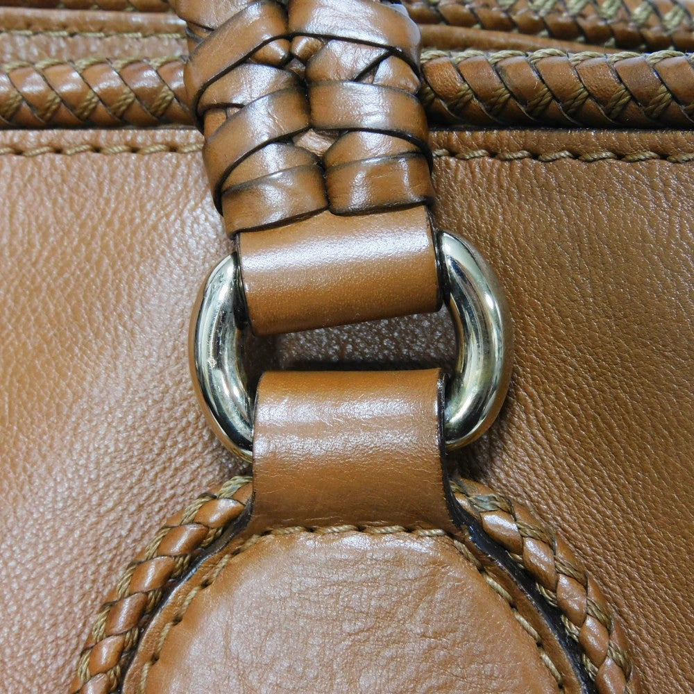 GUCCI Tote Bag 257023 Calf leather Brown G logo tassel charm Marrakech Tote