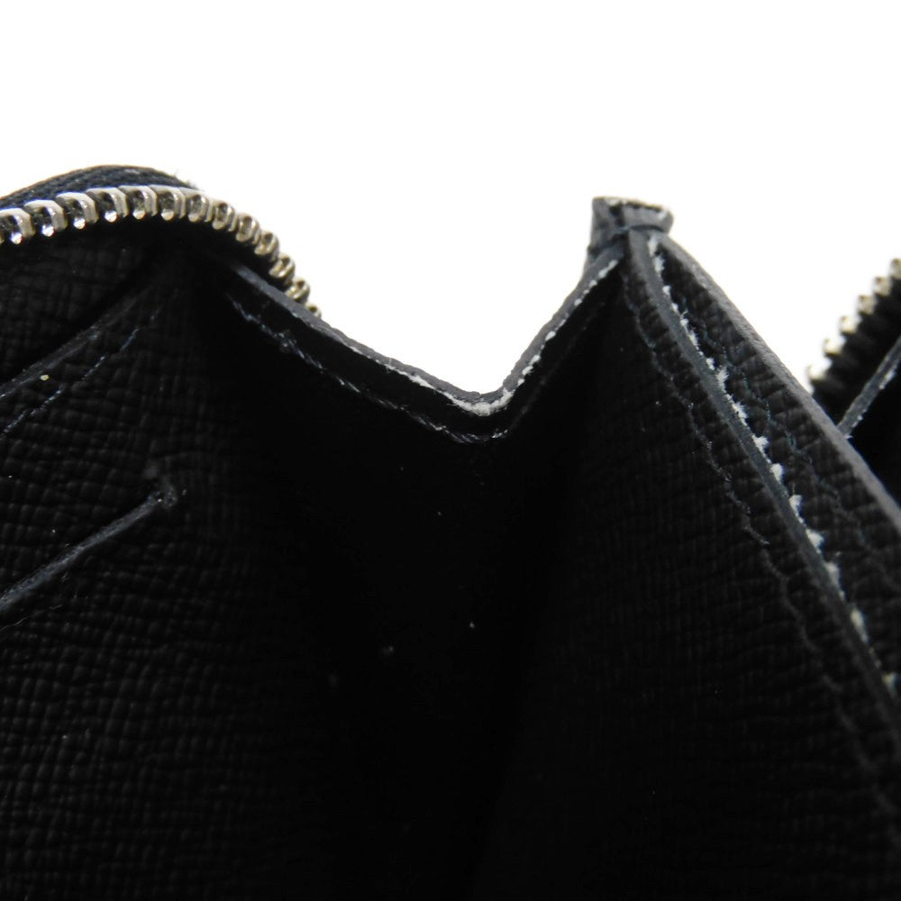 LOUIS VUITTON Coin case N63076 Damier Graffit canvas x grain leather Noir Black New Zip Around RFID Damier Graphite Zip around purse mens Used Authentic
