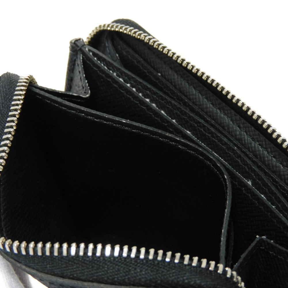 LOUIS VUITTON Coin case N63076 Damier Graffit canvas x grain leather Noir Black New Zip Around RFID Damier Graphite Zip around purse mens Used Authentic