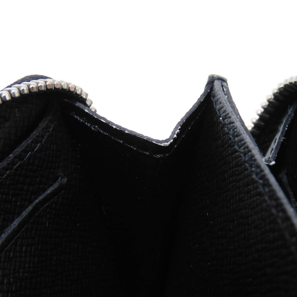 LOUIS VUITTON Coin case N63076 Damier Graffit canvas x grain leather Noir Black New Zip Around RFID Damier Graphite Zip around purse mens Used Authentic