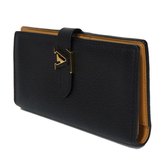 LOUIS VUITTON Long Wallet Purse M81330 Taurillon Clemence leather (embossed) Noir Taurillon Clemence LV vertical wallet