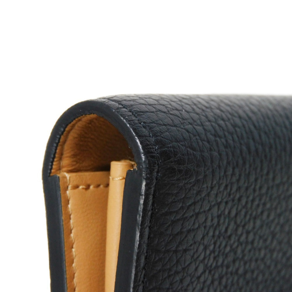 LOUIS VUITTON Long Wallet Purse M81330 Taurillon Clemence leather (embossed) Noir Taurillon Clemence LV vertical wallet
