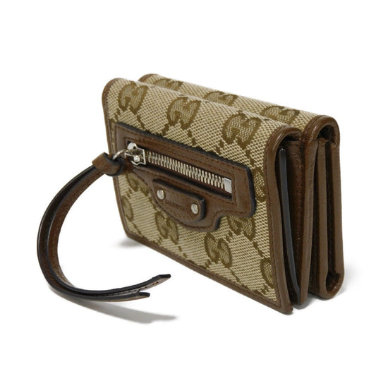 GUCCI Tri-fold wallet 681708 GY5SN 8563 GG canvas x calf leather beige The Hacker Project GG Canvas Balenciaga Neo Classic Compact Wallet unisex(Unisex) Used Authentic