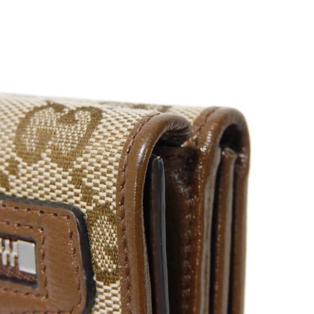 GUCCI Tri-fold wallet 681708 GY5SN 8563 GG canvas x calf leather beige The Hacker Project GG Canvas Balenciaga Neo Classic Compact Wallet unisex(Unisex) Used Authentic