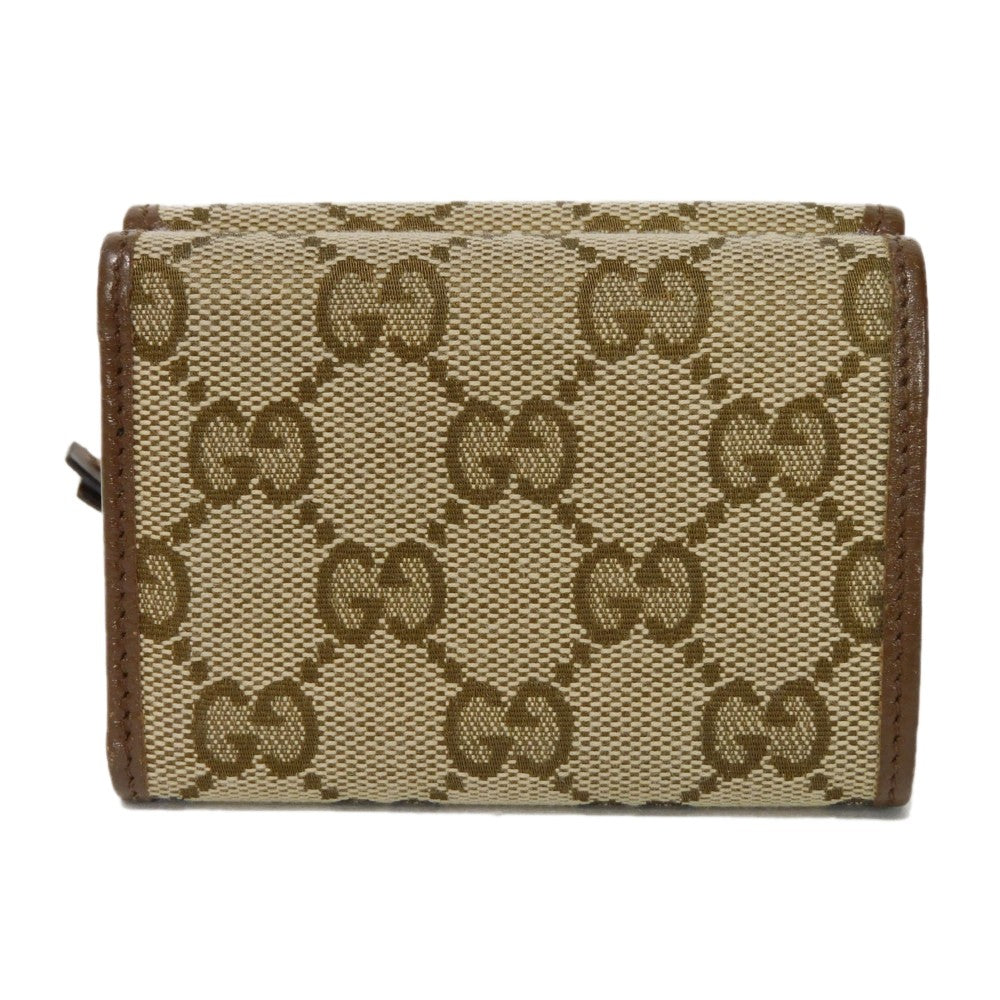 GUCCI Tri-fold wallet 681708 GY5SN 8563 GG canvas x calf leather beige The Hacker Project GG Canvas Balenciaga Neo Classic Compact Wallet unisex(Unisex) Used Authentic
