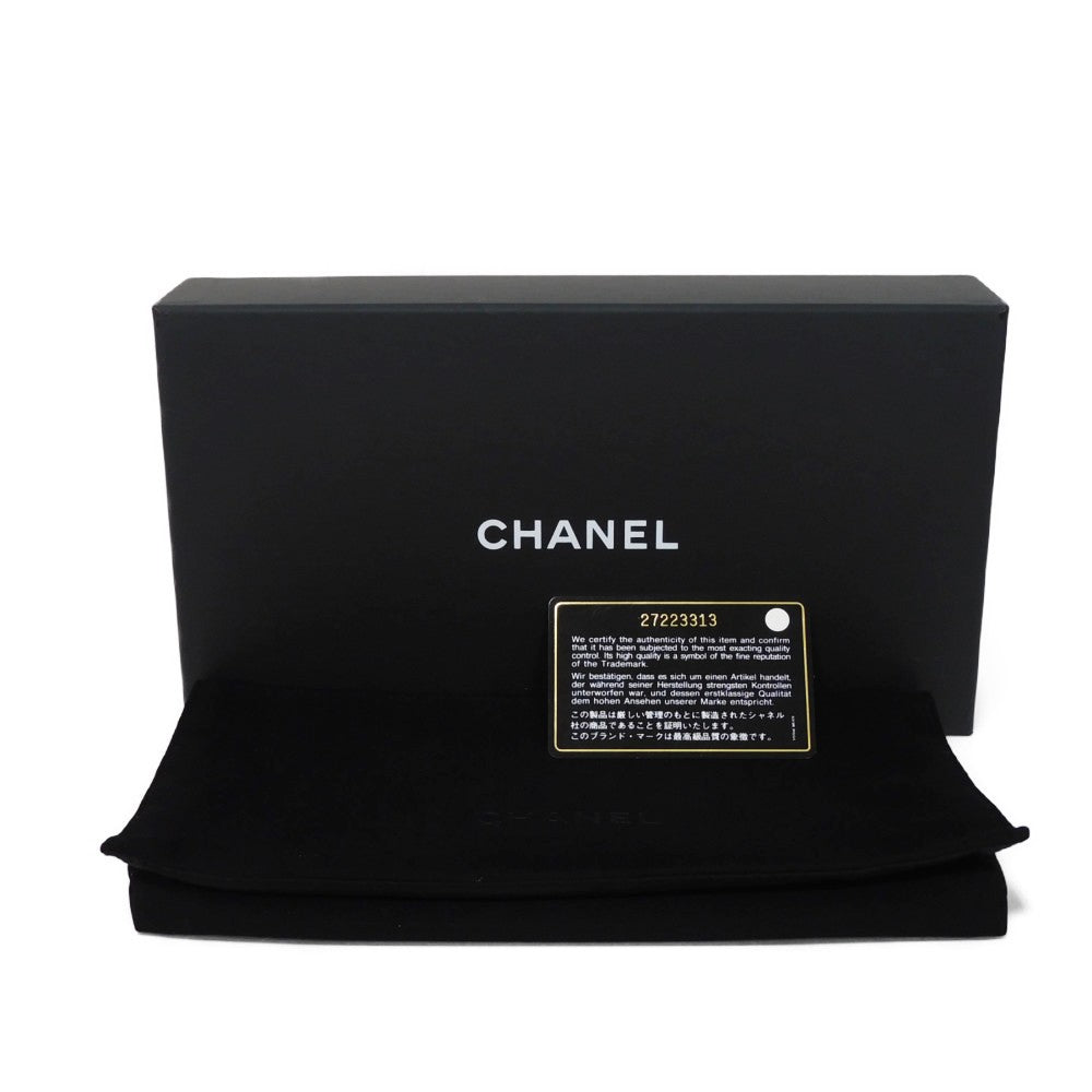CHANEL Long Wallet Purse A80286 lambskin yellow COCO Mark Quilted Lambskin 27 Series Matrasse Boy Chanel Long Flap Wallet unisex(Unisex) Used Authentic