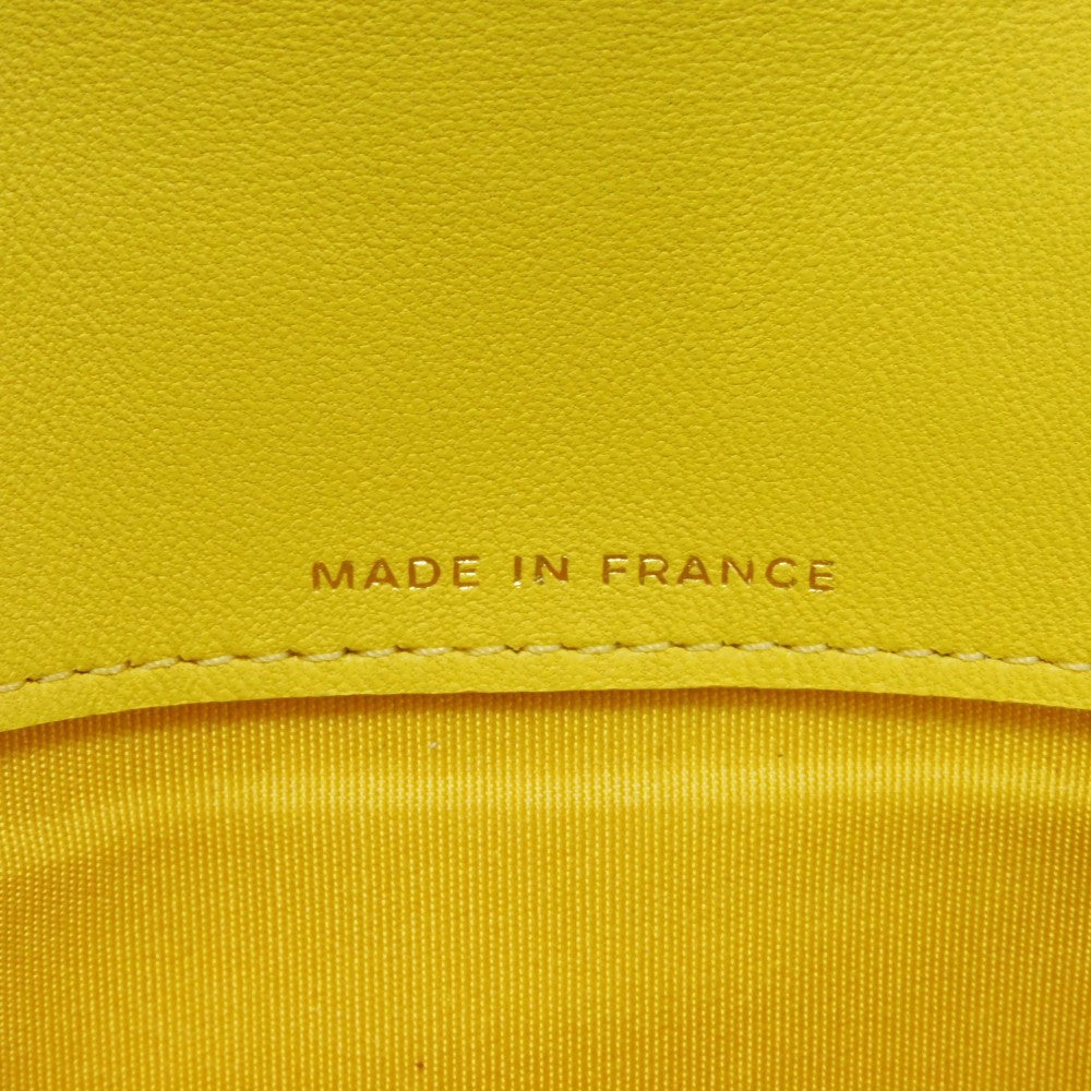 CHANEL Long Wallet Purse A80286 lambskin yellow COCO Mark Quilted Lambskin 27 Series Matrasse Boy Chanel Long Flap Wallet unisex(Unisex) Used Authentic