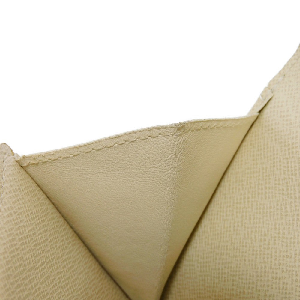 LOUIS VUITTON Tri-fold wallet N61733 Damier Azure Canvas x Grained Leather Ivory logo white gold W hook wallet Damier Azur Portefeuille Elise unisex(Unisex) Used Authentic