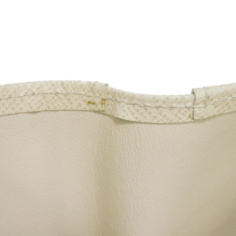 LOUIS VUITTON Tri-fold wallet N61733 Damier Azure Canvas x Grained Leather Ivory logo white gold W hook wallet Damier Azur Portefeuille Elise unisex(Unisex) Used Authentic