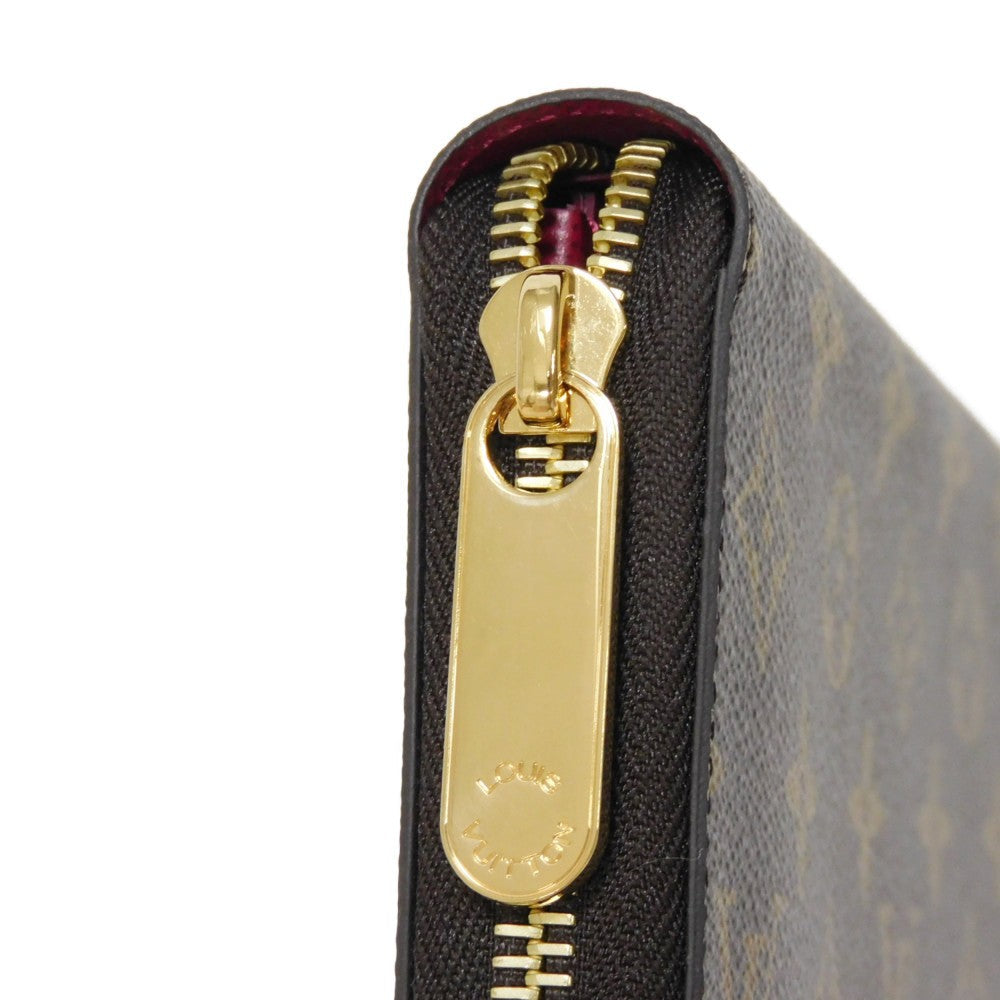 LOUIS VUITTON Long Wallet Purse M41895 Monogram canvas x grain leather (embossed) Fuchsia Good condition Purple New Zip Around Current RFID IC chip Monogram Zippy wallet unisex(Unisex) Used Authentic