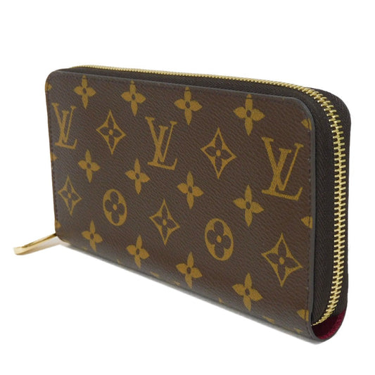 LOUIS VUITTON Long Wallet Purse M41895 Monogram canvas x grain leather (embossed) Fuchsia Good condition Purple New Zip Around Current RFID IC chip Monogram Zippy wallet unisex(Unisex) Used Authentic