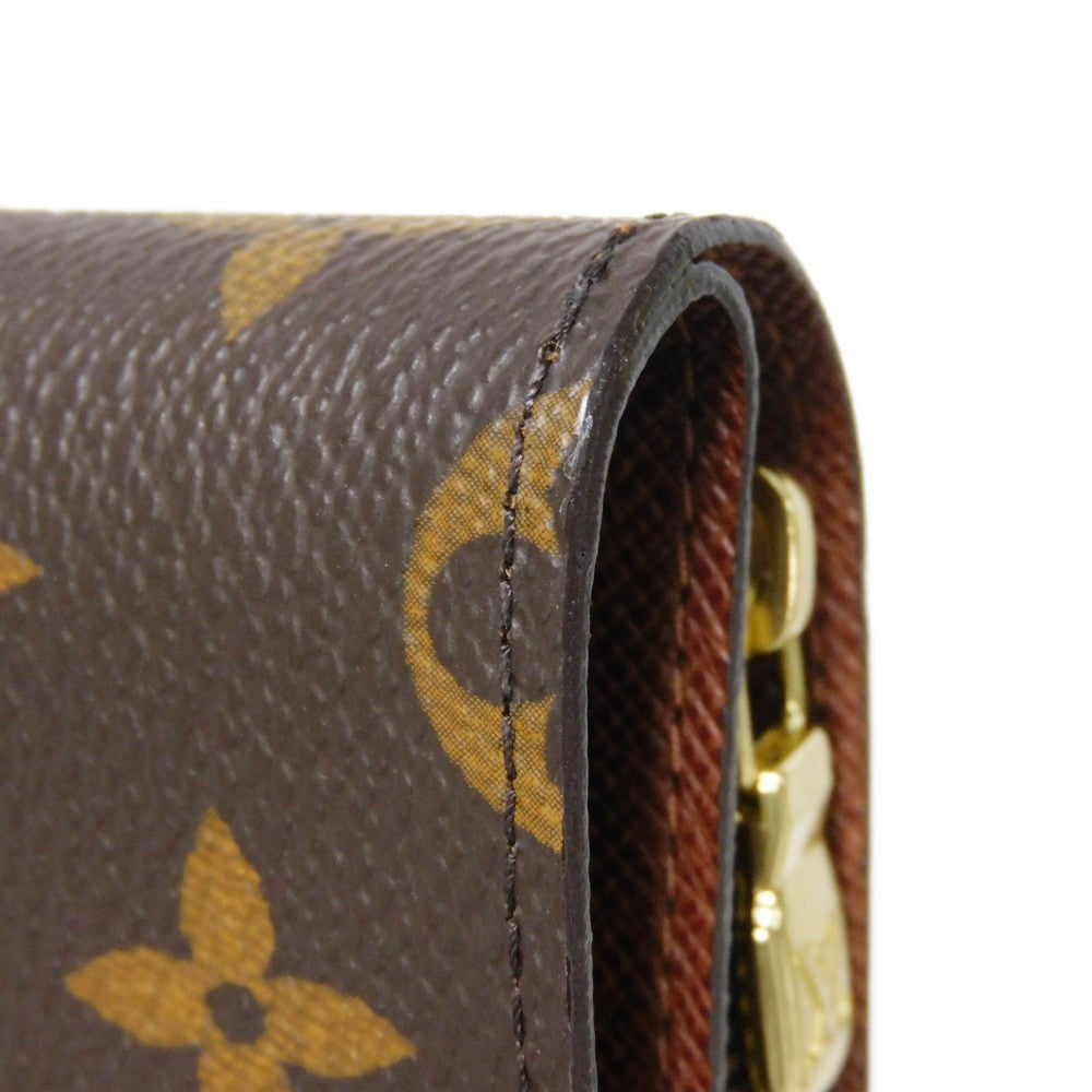 LOUIS VUITTON Bifold Wallet M61207 Monogram canvas x grain leather Armagnac LV logo flower passport cover in good condition Monogram Porto Papier Zip unisex(Unisex) Used Authentic