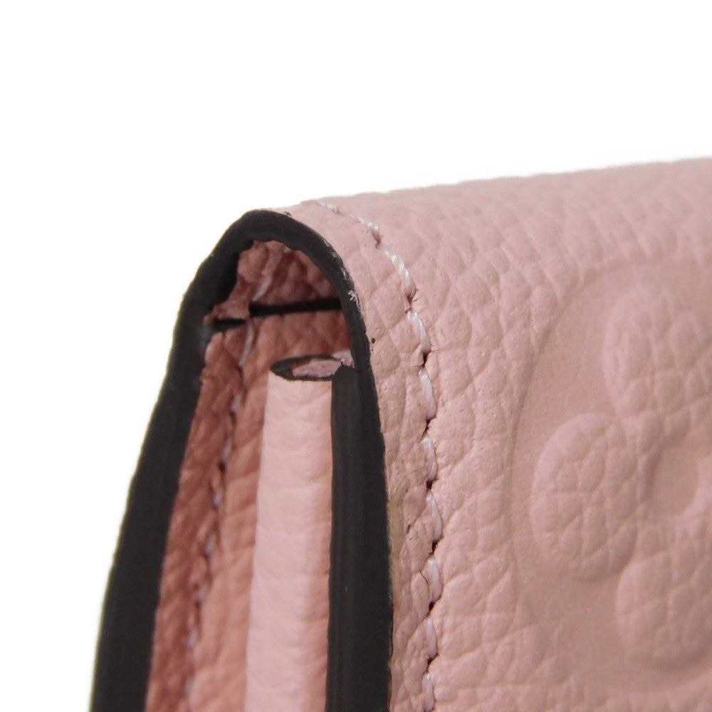 LOUIS VUITTON Long Wallet Purse M64082 Implant leather (monogram embossed) Rose poodle Monogram Unplant Portefeuille Sarah
