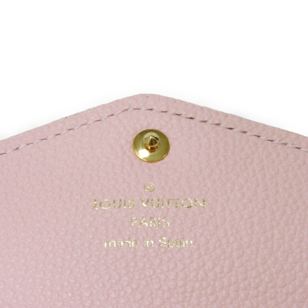 LOUIS VUITTON Long Wallet Purse M64082 Implant leather (monogram embossed) Rose poodle Monogram Unplant Portefeuille Sarah