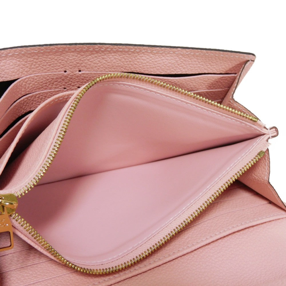 LOUIS VUITTON Long Wallet Purse M64082 Implant leather (monogram embossed) Rose poodle Monogram Unplant Portefeuille Sarah