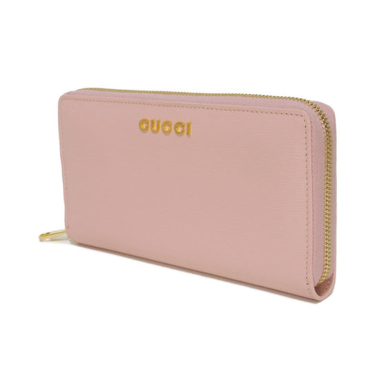 GUCCI Long Wallet Purse 772642 0OP0N 5909 Calf leather pink Current Bicolor Zip Around Unused logo Script zip-around wallet Women Used Authentic