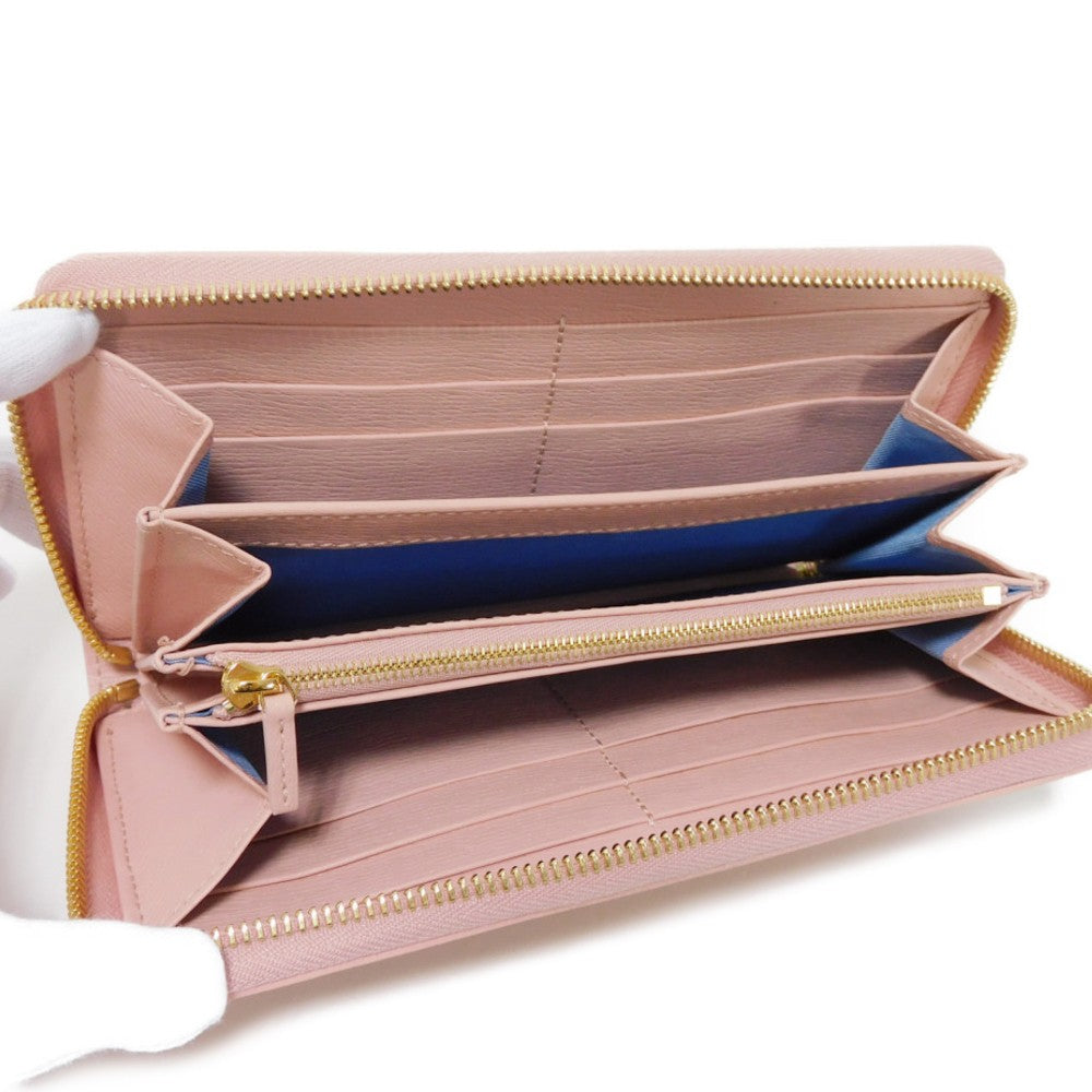 GUCCI Long Wallet Purse 772642 0OP0N 5909 Calf leather pink Current Bicolor Zip Around Unused logo Script zip-around wallet Women Used Authentic