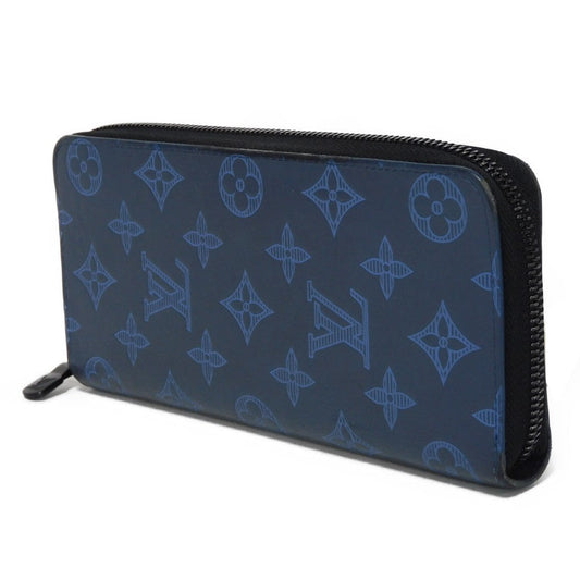 LOUIS VUITTON Long Wallet Purse M80423 Shadow leather (monogram embossing) Navy Monogram shadow Zippy Wallet Vertical