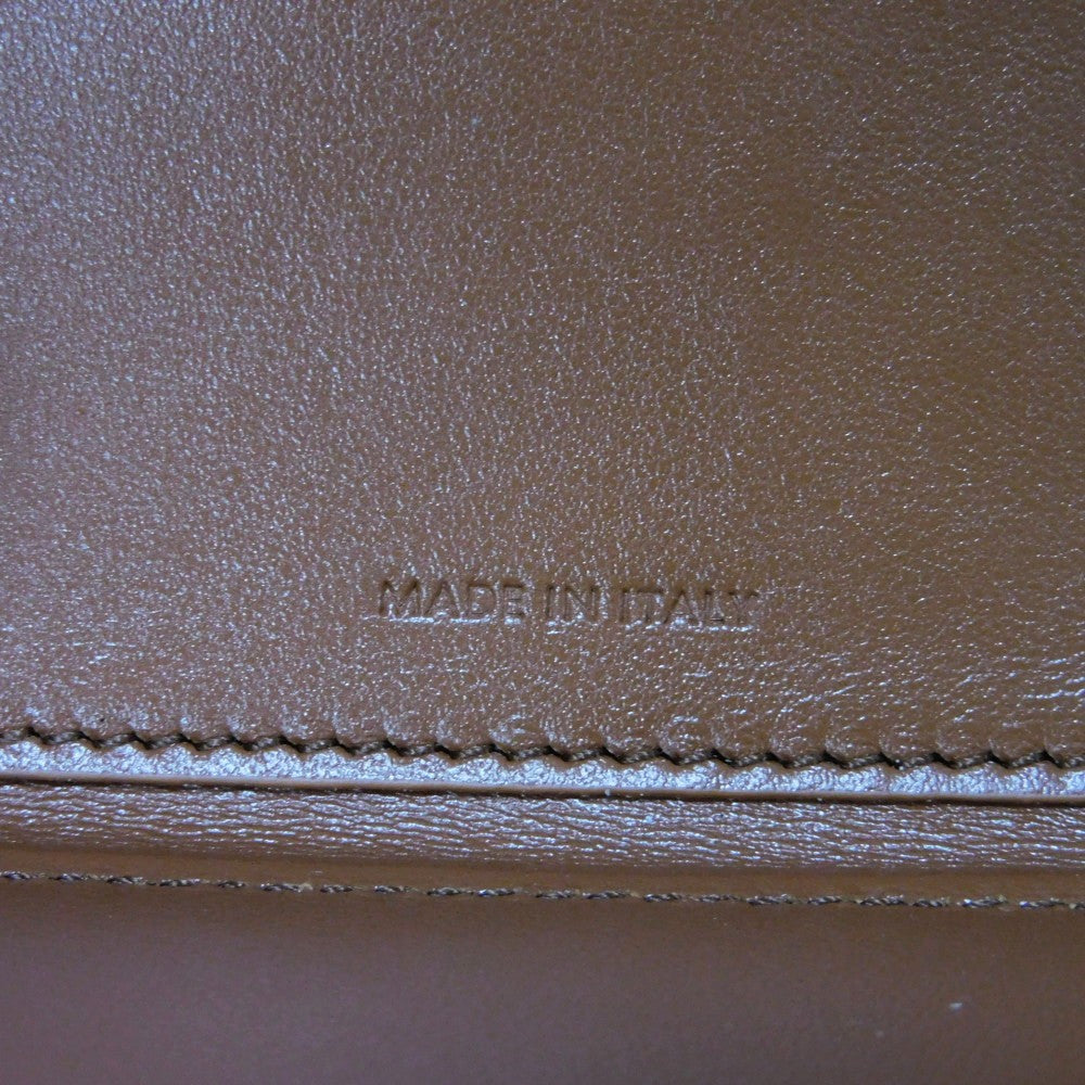 CELINE Tri-fold wallet 10F523CQ7.04LU satin calfskin Brown Current Calfskin Brown Turnlock Sese Small Trifold Wallet 16 Women Used Authentic