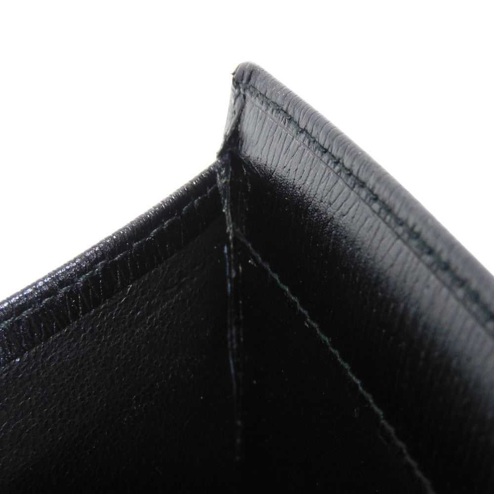 GUCCI Bifold Wallet 035 2169 Calf leather black Vintage Gold Billfold Coin Case Old Jackie Compact Wallet unisex(Unisex) Used Authentic