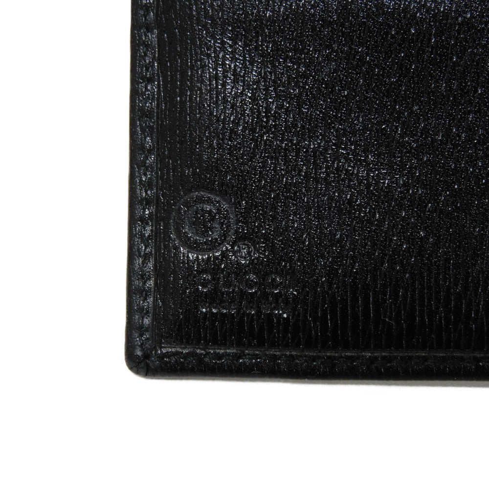 GUCCI Bifold Wallet 035 2169 Calf leather black Vintage Gold Billfold Coin Case Old Jackie Compact Wallet unisex(Unisex) Used Authentic