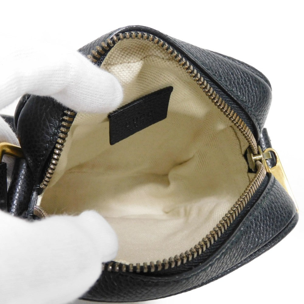 GUCCI Shoulder Bag 574803 0Y2AT 8163 Textured leather Black x green x red Web Stripe Shelly Vintage logo print Micro Messenger Bag unisex(Unisex) Used Authentic