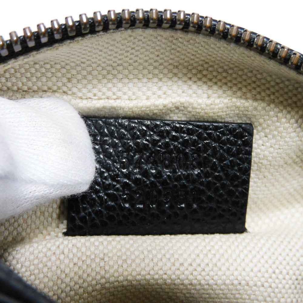 GUCCI Shoulder Bag 574803 0Y2AT 8163 Textured leather Black x green x red Web Stripe Shelly Vintage logo print Micro Messenger Bag unisex(Unisex) Used Authentic