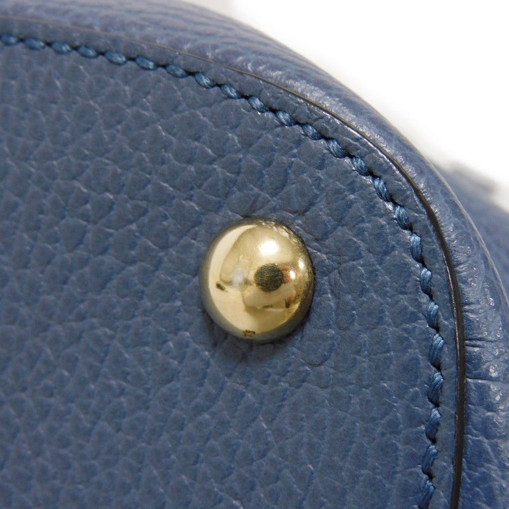 GUCCI Tote Bag 388561 Calf leather (embossed) blue Logo foil stamping GG charm Interlocking G tote unisex(Unisex) Used Authentic