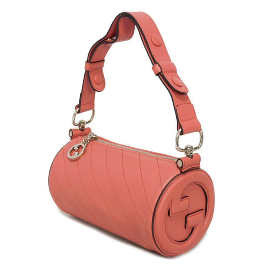 GUCCI Shoulder Bag 760170 AACPY 6701 Calf leather pink GG Charm RFID IC Chip Unused Interlocking G Blondie Mini Bag Women Used Authentic