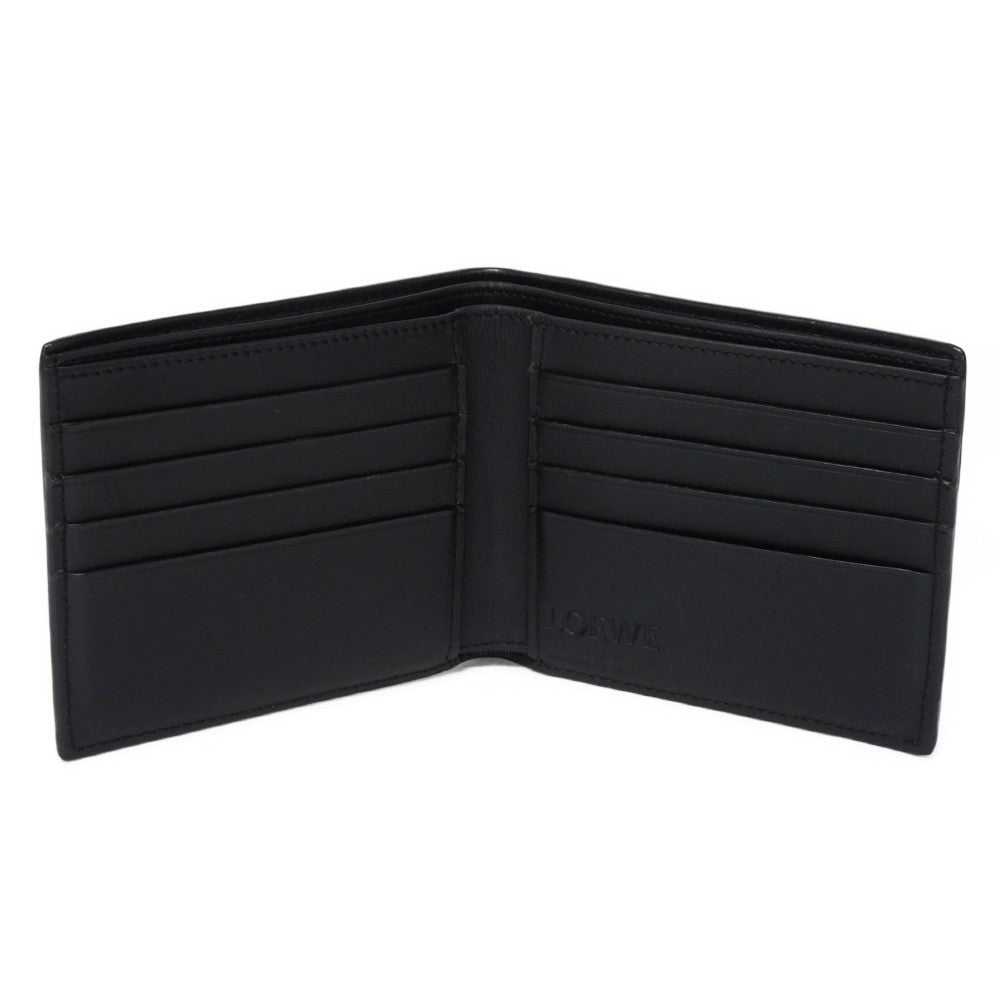 LOEWE Bifold Wallet C660302X02 soft grain calfskin cognac Soft Grain Calfskin Bicolor Brown Black anagram Bifold wallet mens Used Authentic