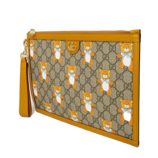 GUCCI Clutch bag 660162 2YLAG 8695 GG Supreme canvas (polyurethane finish) x calf leather beige KAI GG Marmont strap business bag, unused GG Supreme Kai Teddy Bear Pouch unisex(Unisex) Used Authentic