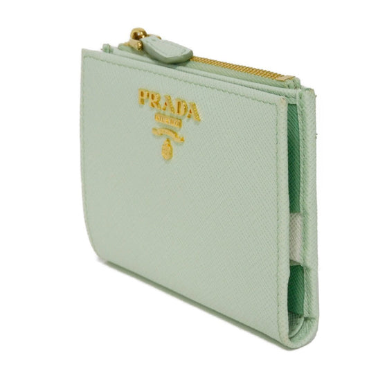 PRADA Bifold Wallet 1ML050 ZLP F0RAY Safiano leather (stamped) Pastel green logo Saffiano Multicolor Compact Wallet