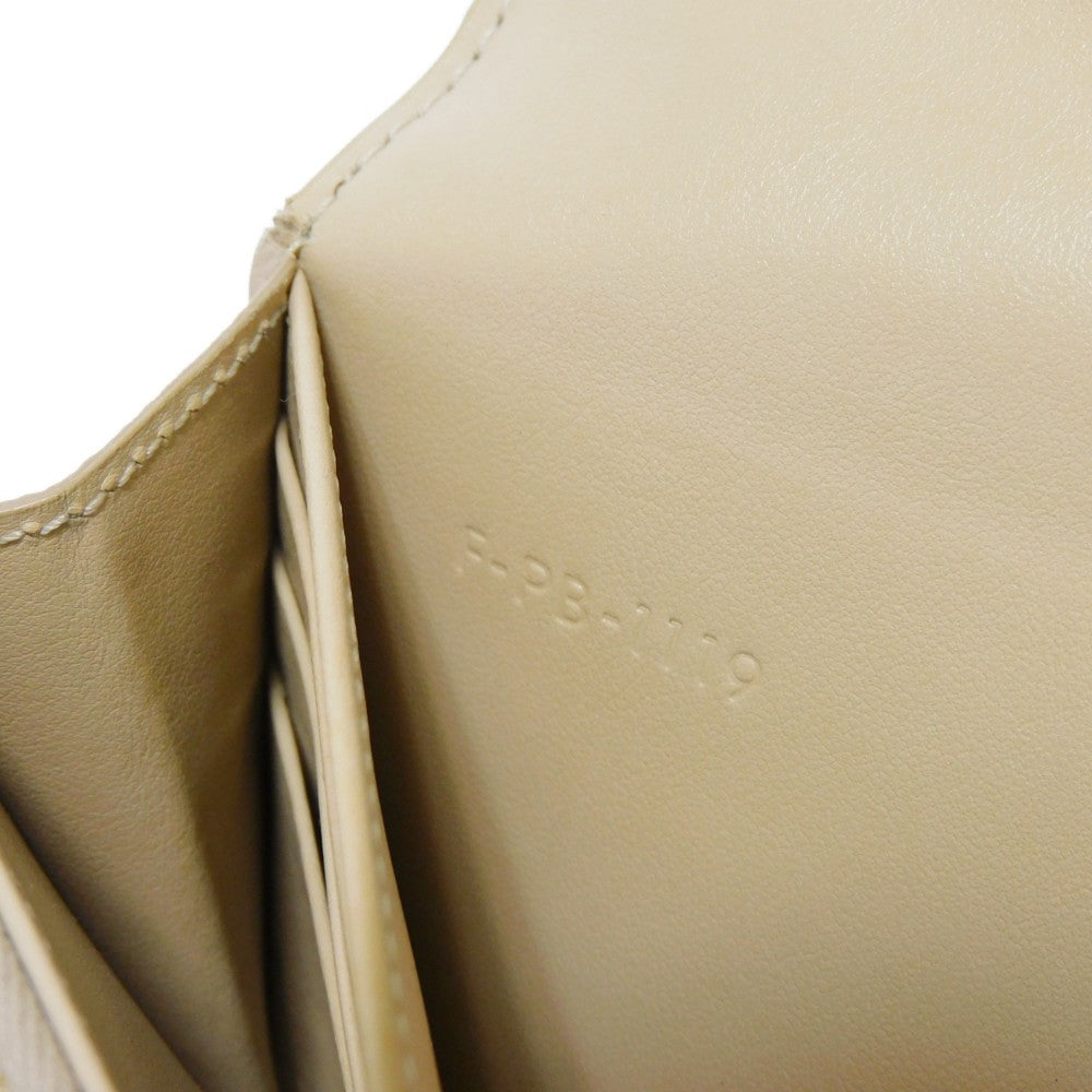 CELINE Long Wallet Purse 10B563BEL.03ND Grained calfskin (embossed) beige Foil Stamped Grain Calfskin Beige Bifold Wallet Long Wallet New logo Large flap wallet mens(Unisex) Used Authentic