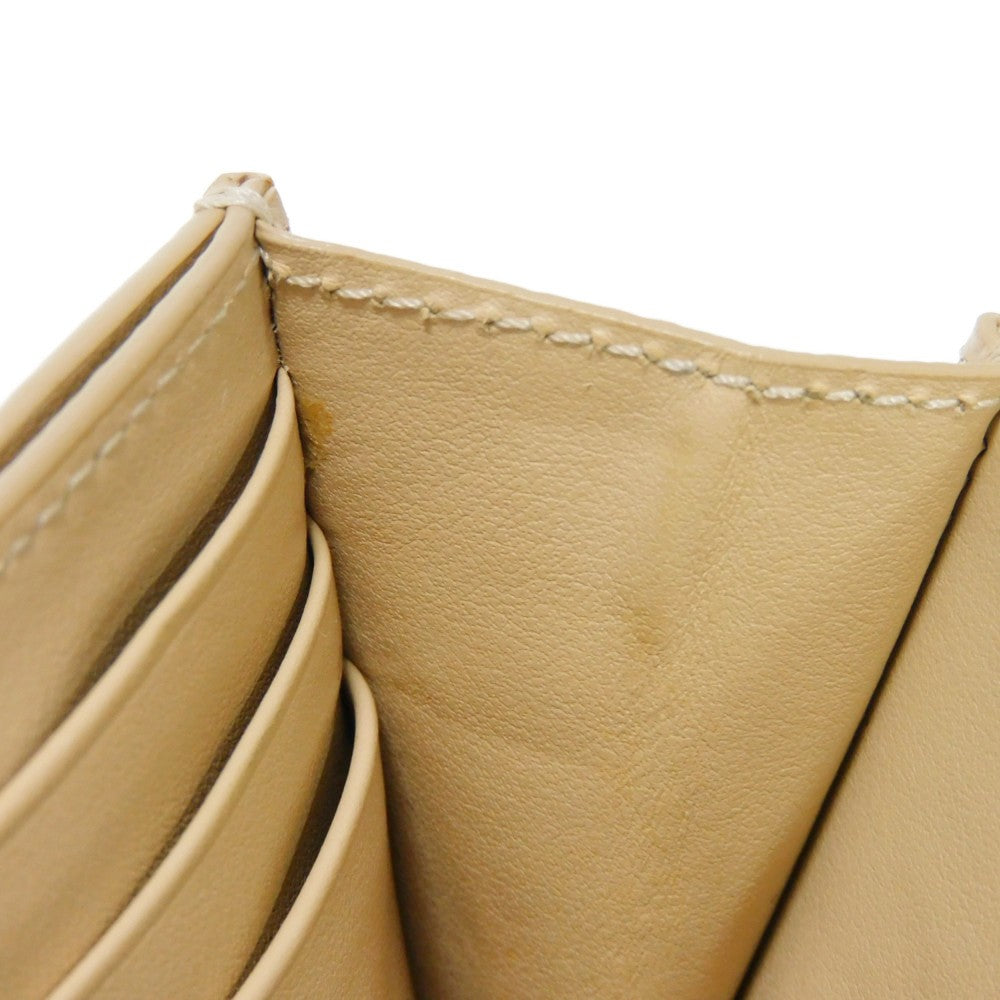 CELINE Long Wallet Purse 10B563BEL.03ND Grained calfskin (embossed) beige Foil Stamped Grain Calfskin Beige Bifold Wallet Long Wallet New logo Large flap wallet mens(Unisex) Used Authentic