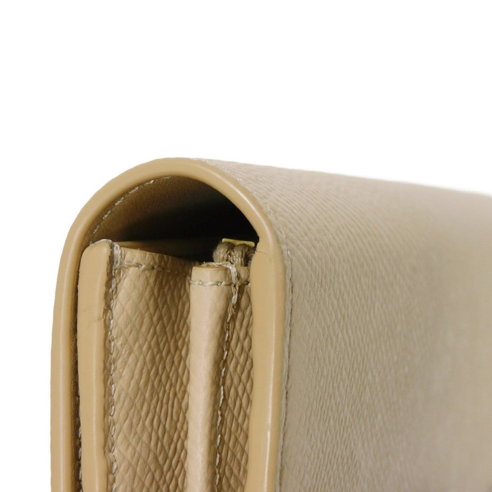 CELINE Long Wallet Purse 10B563BEL.03ND Grained calfskin (embossed) beige Foil Stamped Grain Calfskin Beige Bifold Wallet Long Wallet New logo Large flap wallet mens(Unisex) Used Authentic