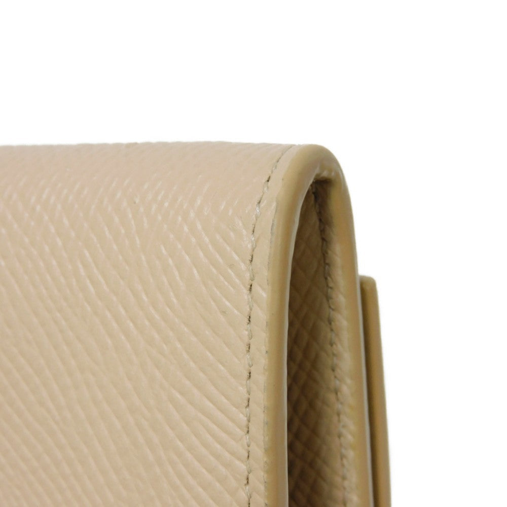 CELINE Long Wallet Purse 10B563BEL.03ND Grained calfskin (embossed) beige Foil Stamped Grain Calfskin Beige Bifold Wallet Long Wallet New logo Large flap wallet mens(Unisex) Used Authentic