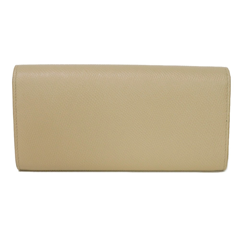 CELINE Long Wallet Purse 10B563BEL.03ND Grained calfskin (embossed) beige Foil Stamped Grain Calfskin Beige Bifold Wallet Long Wallet New logo Large flap wallet mens(Unisex) Used Authentic