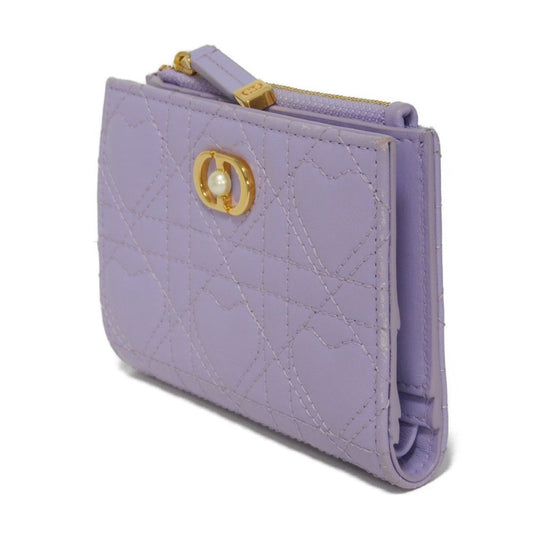 Dior Bifold Wallet S3113UNQN_M401 Lambskin (heart cannage stitch) lilac Heart Cannage Jolly Dahlia Wallet