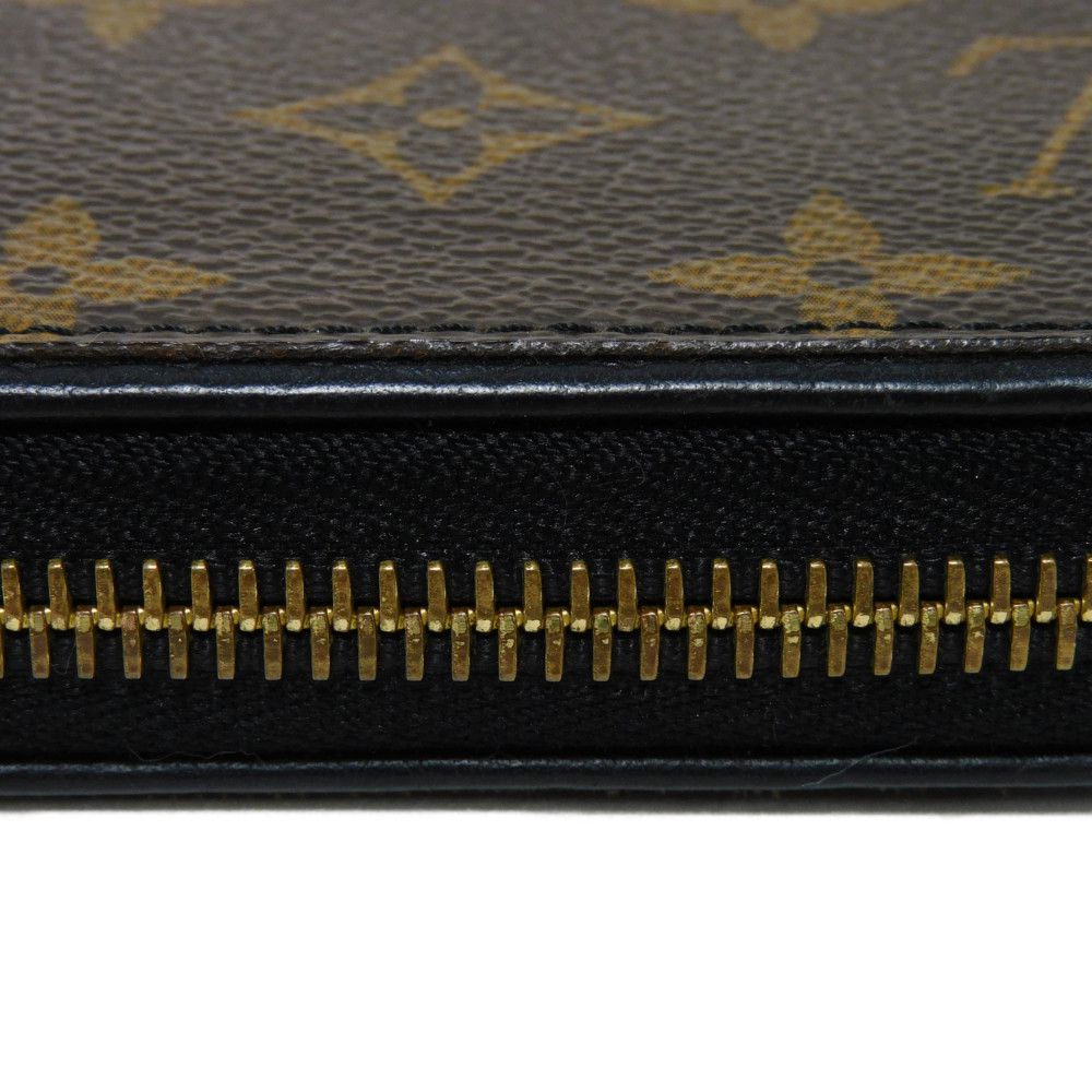 LOUIS VUITTON Long Wallet Purse M61855 Monogram canvas x Calfskin leather Noir Brown Black New Zip Around Monogram Retiro Zippy wallet unisex(Unisex) Used Authentic