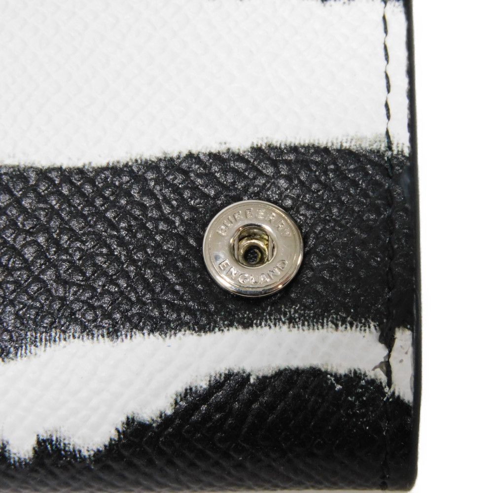 BURBERRY Shoulder Bag Grainy calf leather (embossed) black New logo foil stamping Shoulder wallet