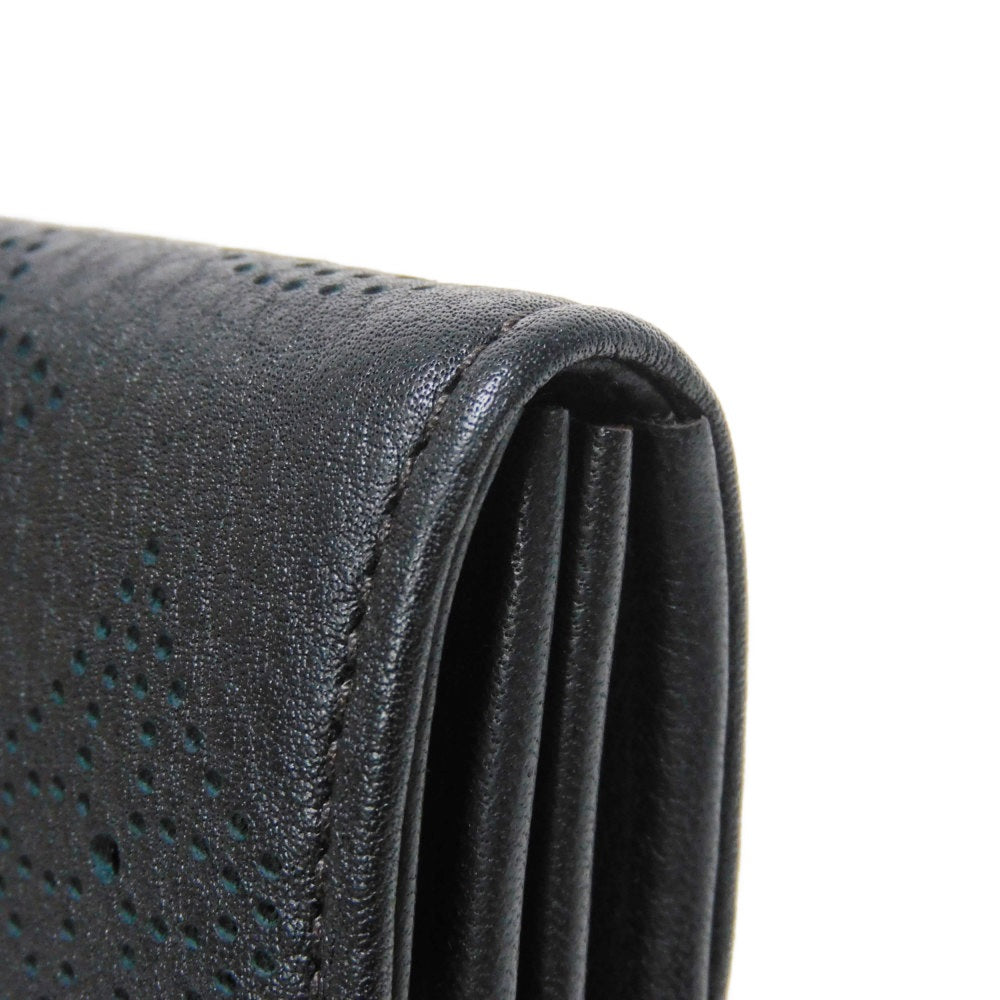 LOUIS VUITTON Long Wallet Purse M58136 Mahina leather (stamped) Noir Old style perforation punching push lock Monogram Mahina Portefeuille Iris unisex(Unisex) Used Authentic