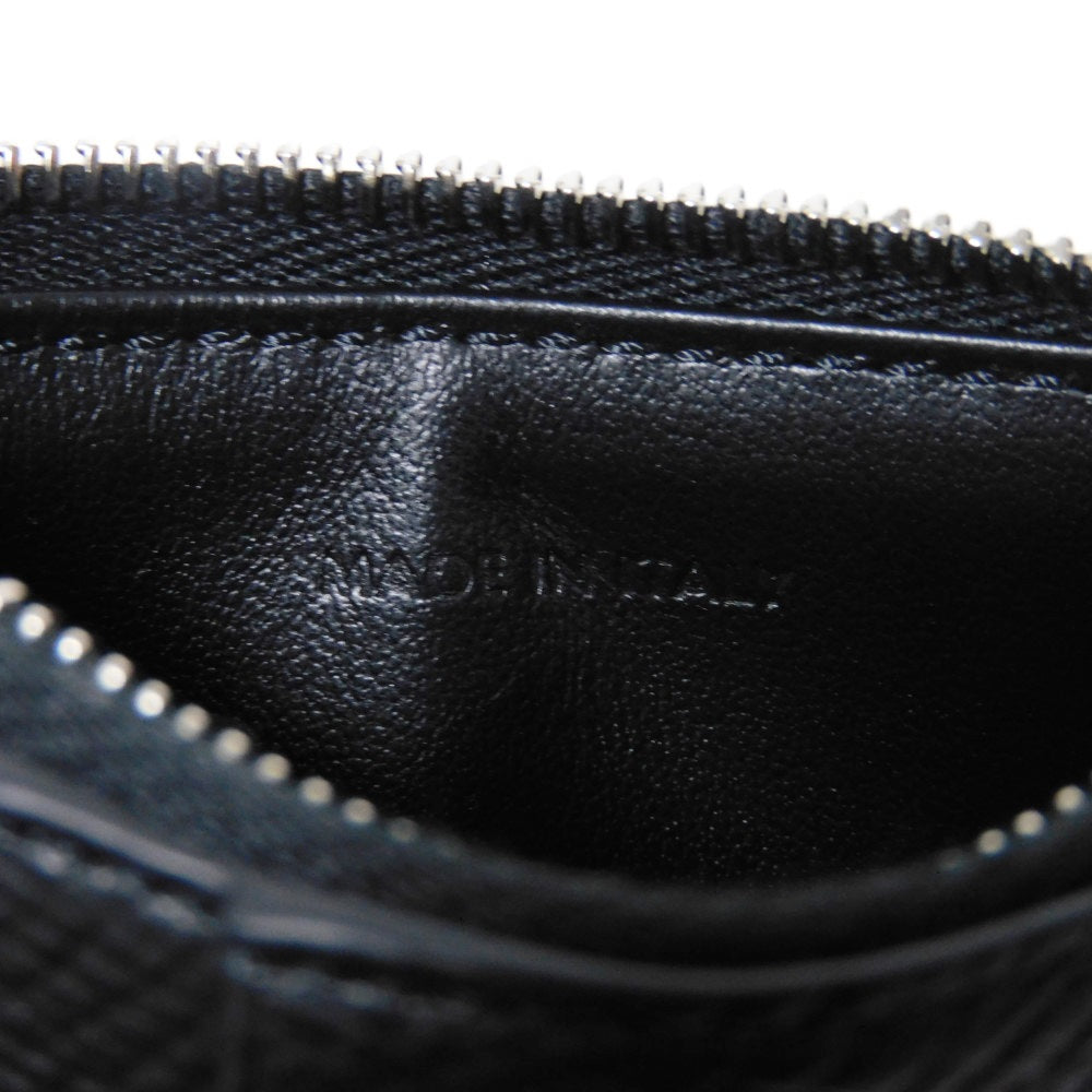 CELINE Coin case 10B683BEL.38SI Grained calfskin (embossed) black Current Grain Calfskin Card Case Unused New logo Compact zipped card holder unisex(Unisex) Used Authentic