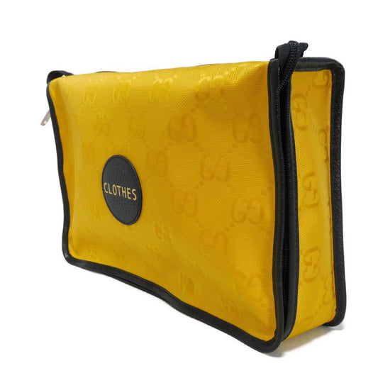 GUCCI Pouch 674797 UKDLN 7673 GG nylon x calf leather (embossed) yellow CLOTHES Black GG nylon Off the Grid Medium Packing Cubes unisex(Unisex) Used Authentic