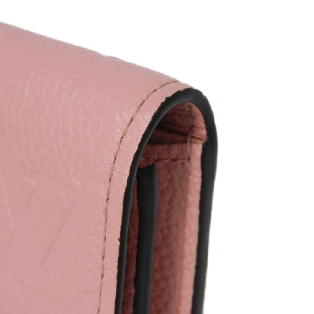 LOUIS VUITTON Bifold Wallet M81520 Implant leather (monogram embossed) Rose poodle New Pastel Pink RFID IC Chip Monogram Unplant Portomone Rosary Women Used Authentic