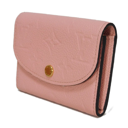 LOUIS VUITTON Bifold Wallet M81520 Implant leather (monogram embossed) Rose poodle New Pastel Pink RFID IC Chip Monogram Unplant Portomone Rosary Women Used Authentic