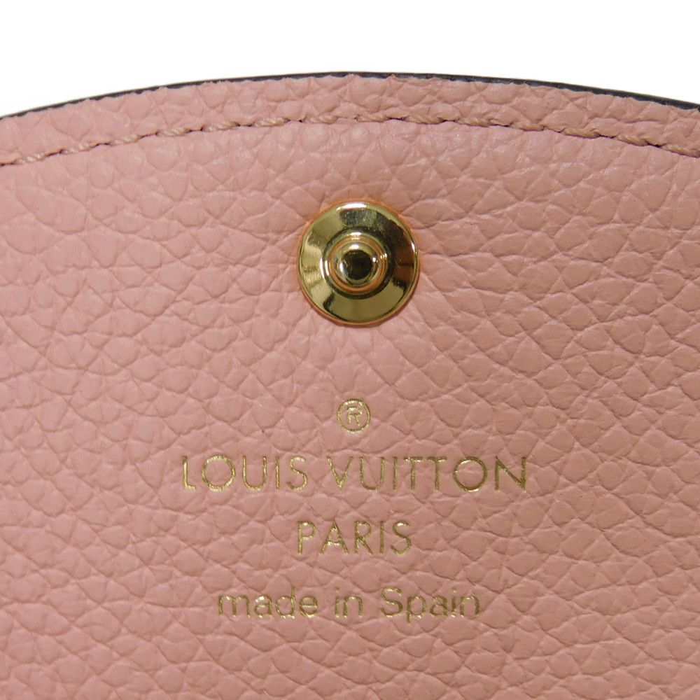 LOUIS VUITTON Bifold Wallet M81520 Implant leather (monogram embossed) Rose poodle New Pastel Pink RFID IC Chip Monogram Unplant Portomone Rosary Women Used Authentic